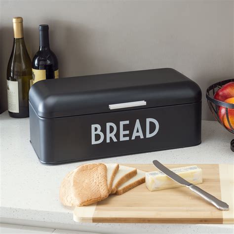 home basics metal bread box with lid|metal farmhouse bread box.